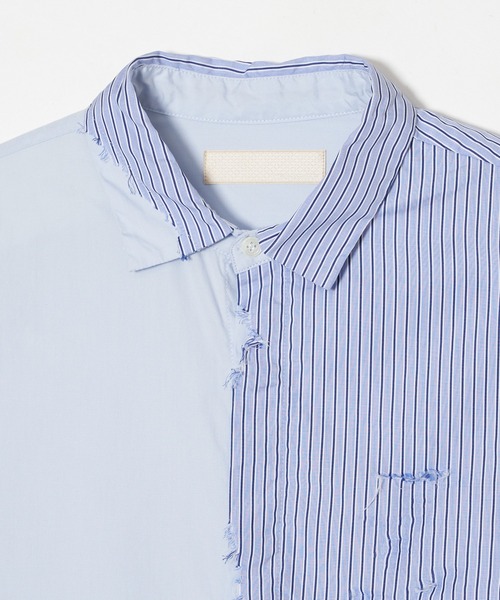 meagratia（メアグラーティア）の「Striped frayed SH（シャツ/ブラウス・メンズ・サックスブルー系・1/2）」の6枚目の写真