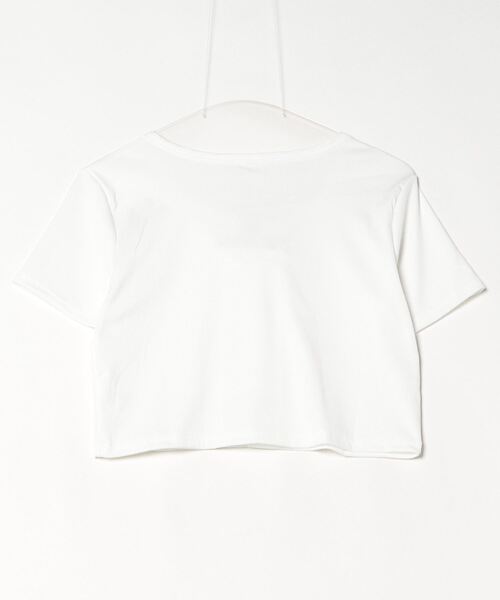 LYEON(リヨン)の「編上げレースアップテレコショートT/スクエアネックトップス(Tシャツ/カットソー・レディース・ホワイト/グレー・MEDIUM/LARGE)」の3枚目の写真