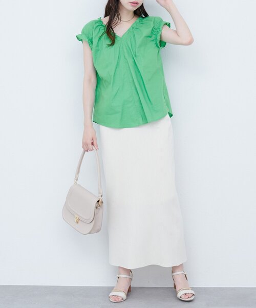 natural couture（ナチュラルクチュール）の「綿麻ギャザーフリル