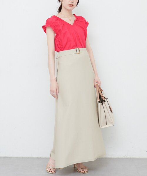 natural couture(ナチュラルクチュール)の「綿麻ギャザーフリルブラウス(シャツ/ブラウス・レディース・その他1/グリーン/オフホワイト/ブルー/ピンク系その他/ブラック・FREE)」の15枚目の写真