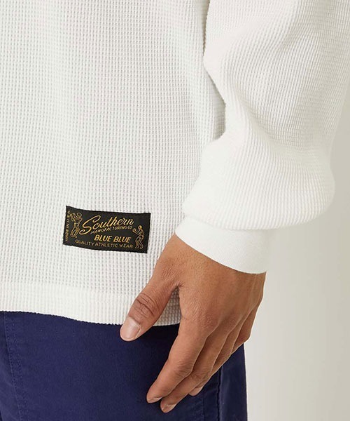 BLUE BLUE（ブルーブルー）の「SOUTHERN MFG CO. BLUEBLUE /USNA ANCHOR ワッフルサーマル Tシャツ（Tシャツ/カットソー・メンズ・ホワイト/チャコールグレー・S/M/L/XL）」の5枚目の写真