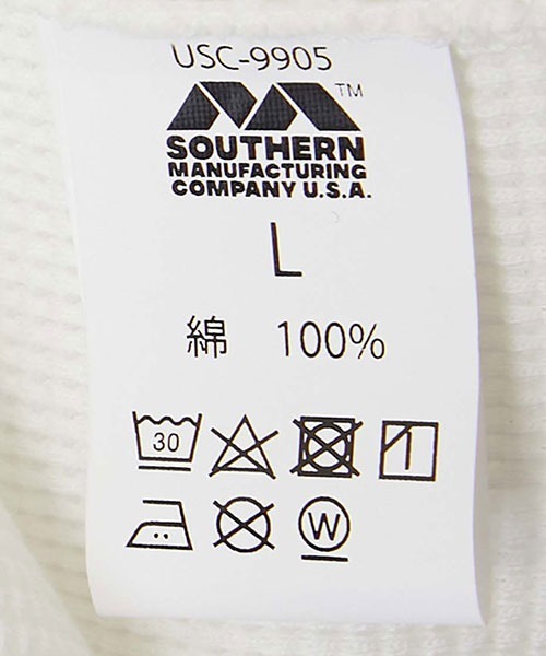 BLUE BLUE（ブルーブルー）の「SOUTHERN MFG CO. BLUEBLUE /USNA ANCHOR ワッフルサーマル Tシャツ（Tシャツ/カットソー・メンズ・ホワイト/チャコールグレー・S/M/L/XL）」の4枚目の写真