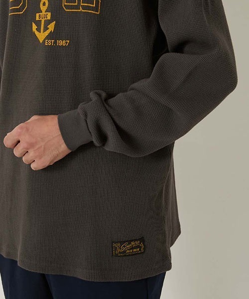 BLUE BLUE（ブルーブルー）の「SOUTHERN MFG CO. BLUEBLUE /USNA ANCHOR ワッフルサーマル Tシャツ（Tシャツ/カットソー・メンズ・ホワイト/チャコールグレー・S/M/L/XL）」の14枚目の写真