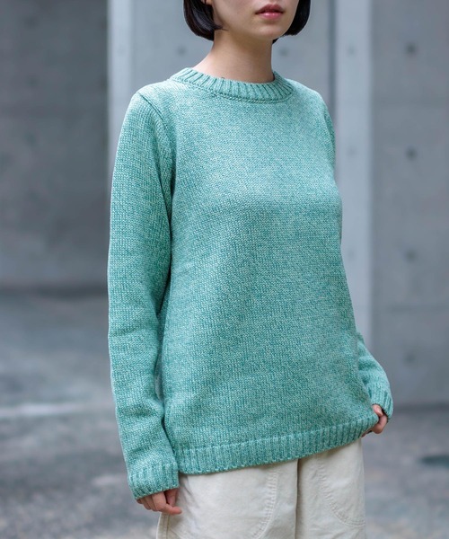 aran WOOLLEN MILLS（アランウーレンミルズ）の「[aran] SUPERSOFT MERINO WOOL SWEATER  / スーパーソフトメリノウールセーター（ニット/セーター・レディース・サンドベージュ/コーラルピンク/ミント・M/S）」の3枚目の写真