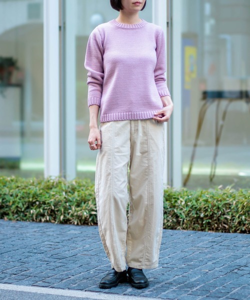 aran WOOLLEN MILLS（アランウーレンミルズ）の「[aran] SUPERSOFT MERINO WOOL SWEATER  / スーパーソフトメリノウールセーター（ニット/セーター・レディース・サンドベージュ/コーラルピンク/ミント・M/S）」の6枚目の写真