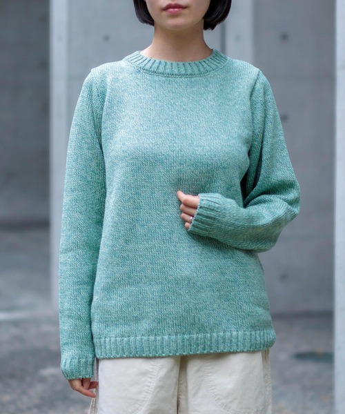 aran WOOLLEN MILLS（アランウーレンミルズ）の「[aran] SUPERSOFT MERINO WOOL SWEATER  / スーパーソフトメリノウールセーター（ニット/セーター・レディース・サンドベージュ/コーラルピンク/ミント・M/S）」の10枚目の写真