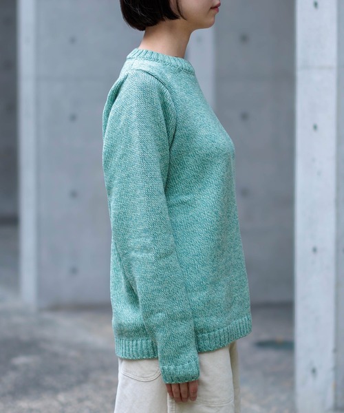 aran WOOLLEN MILLS（アランウーレンミルズ）の「[aran] SUPERSOFT MERINO WOOL SWEATER  / スーパーソフトメリノウールセーター（ニット/セーター・レディース・サンドベージュ/コーラルピンク/ミント・M/S）」の19枚目の写真
