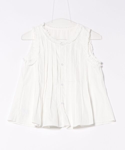 STYLEBLOCK（スタイルブロック）の「フリルノースリーブブラウス（シャツ/ブラウス・レディース・イエロー/ホワイト/ブルー・FREE）」の5枚目の写真