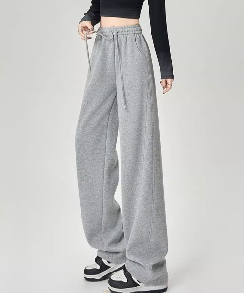 Teem Store（チームストア）の「シンプルワイドスウェットパンツ イージーパンツ（スウェットパンツ・レディース・アッシュグレー/グレー/ベージュ/ブラック・L/M）」の5枚目の写真