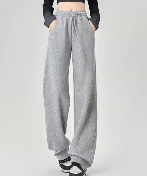 Teem Store（チームストア）の「シンプルワイドスウェットパンツ イージーパンツ（スウェットパンツ・レディース・アッシュグレー/グレー/ベージュ/ブラック・L/M）」の7枚目の写真