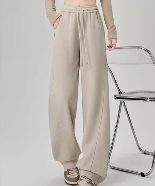 Teem Store（チームストア）の「シンプルワイドスウェットパンツ イージーパンツ（スウェットパンツ・レディース・アッシュグレー/グレー/ベージュ/ブラック・L/M）」の14枚目の写真