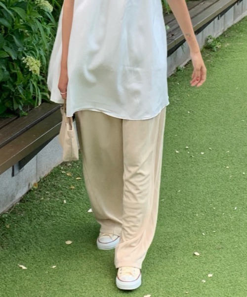 セール】【春夏新作】薄手セミワイドスウェットパンツ