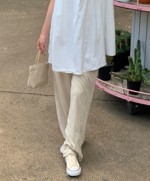 Teem Store（チームストア）の「シンプルワイドスウェットパンツ イージーパンツ（スウェットパンツ・レディース・アッシュグレー/グレー/ベージュ/ブラック・L/M）」の11枚目の写真