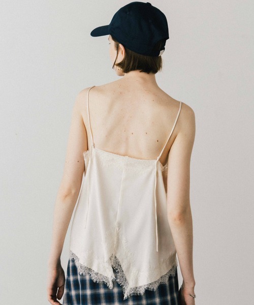 CREDONA（クレドナ）の「LACE CAMI/レースキャミ（キャミソール・レディース・アイボリー/ネイビー・FREE）」の18枚目の写真