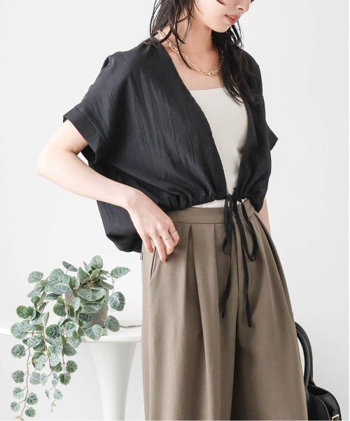 SUGAR BISKET(シュガービスケット)の「裾ドロストシャーリングシャツ(シャツ/ブラウス・レディース・グレー/ブラック・フリー)」の6枚目の写真