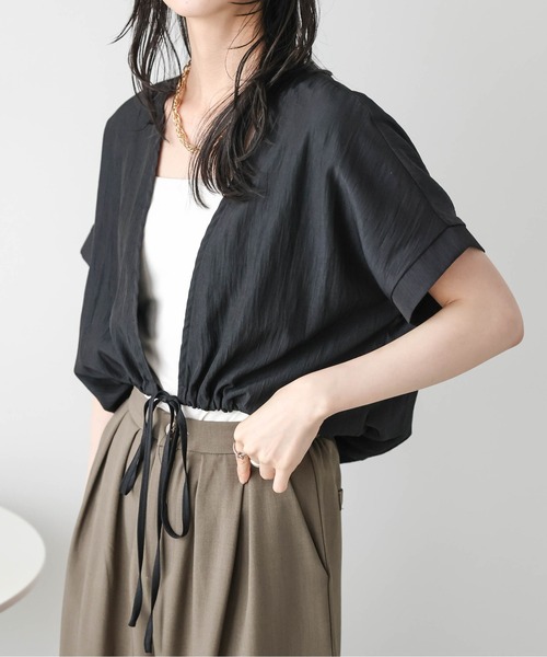 SUGAR BISKET(シュガービスケット)の「裾ドロストシャーリングシャツ(シャツ/ブラウス・レディース・グレー/ブラック・フリー)」の9枚目の写真