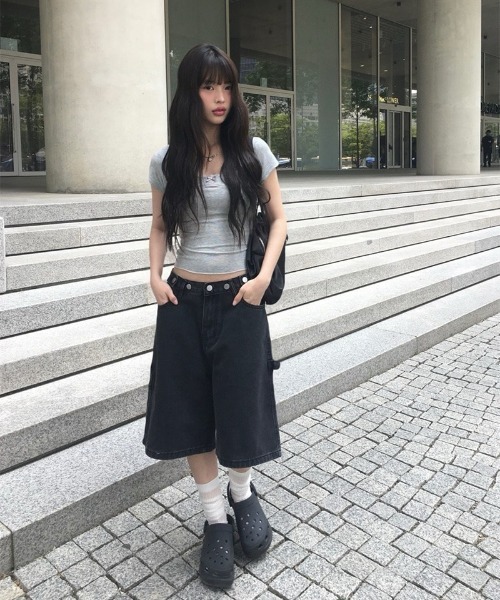 anyonemore（エニワンモア）の「レーススクエアネックリボン半袖Tシャツ（Tシャツ/カットソー・レディース・グレー/ホワイト/ブラック・FREE）」の16枚目の写真