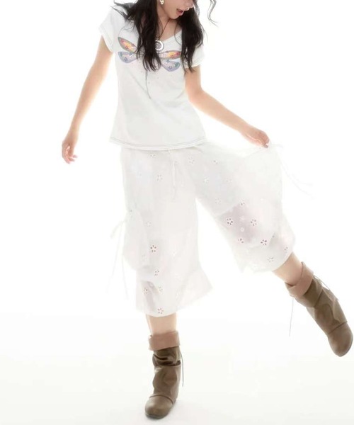 AsheKsha(アシクシャ)の「【新作】韓国コットン トンボ ダブルレイヤー Vネック 半袖(Tシャツ/カットソー・レディース・ホワイト・M)」の6枚目の写真
