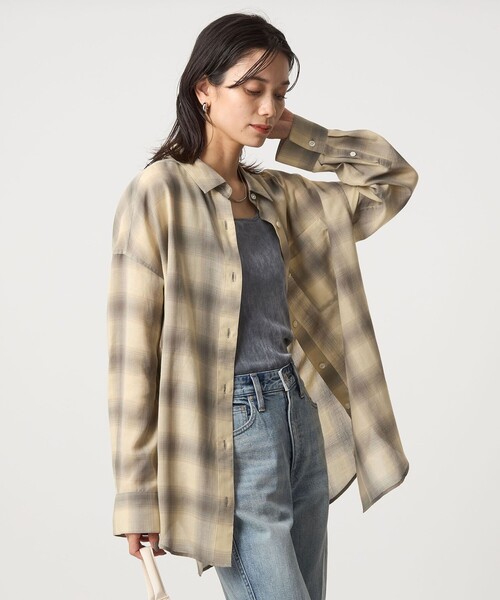 【greenlabel1207】説明をご確認の上ご購入をお願いいたします セール】［size SHORTあり］シアー チェック シャツ（シャツ/ブラウス