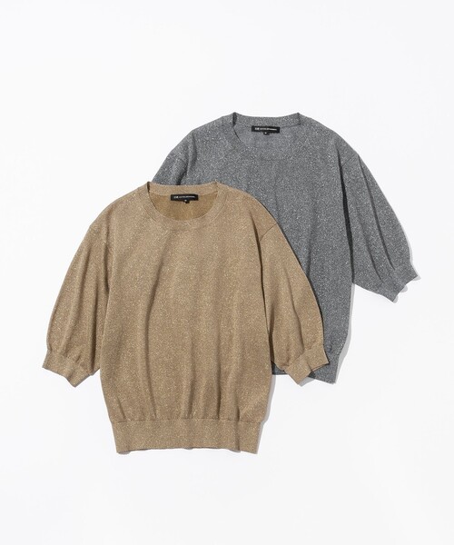23区 S(ニジュウサンクチイサイサイズ)の「【洗える】オータムメタリック ラメ ニットT(ニット/セーター・レディース・ネイビー系/シルバー系/ゴールド系・32)」の12枚目の写真