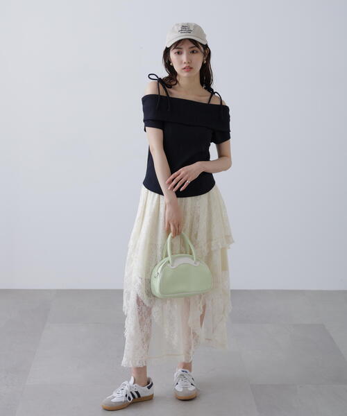 FREE'S MART(フリーズマート)の「肩リボンオフショルカットソー(Tシャツ/カットソー・レディース・ホワイト/ネイビー/イエロー・FREE)」の5枚目の写真