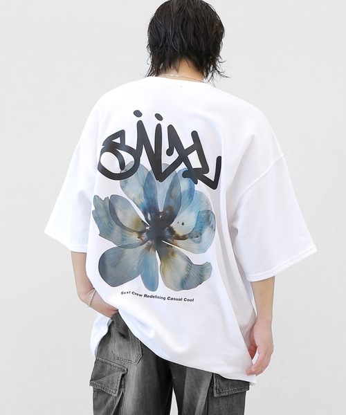 【関税込み】Miaou ブルー Frankie Tシャツ AZUL BY MOUSSY | カコウプリントTシャツ (Tシャツ・カットソー