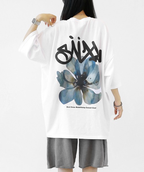 minsobi(ミンソビ)の「ブルームインブルーTシャツ(Tシャツ/カットソー・メンズ・ホワイト/ブラック/ホワイト系その他/ブラック系その他・FREE)」の6枚目の写真