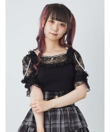 Ank Rouge トップス フロントZIPモノグラムTOPS - Ank Rouge(アンクルージュ)のT