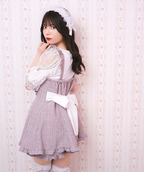 Ank Rouge(アンクルージュ)の「肩フリルテレコTOPS(Tシャツ/カットソー・レディース・グレー/ブラック/ホワイト・M)」の7枚目の写真