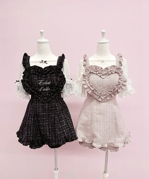 Ank Rouge(アンクルージュ)の「肩フリルテレコTOPS(Tシャツ/カットソー・レディース・グレー/ブラック/ホワイト・M)」の10枚目の写真