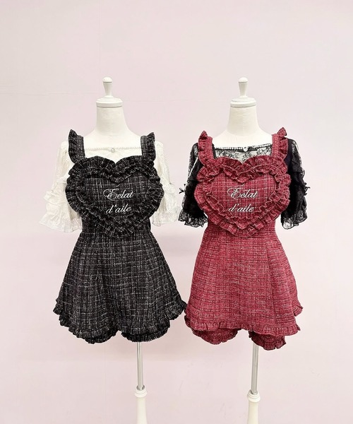 Ank Rouge(アンクルージュ)の「肩フリルテレコTOPS(Tシャツ/カットソー・レディース・グレー/ブラック/ホワイト・M)」の5枚目の写真