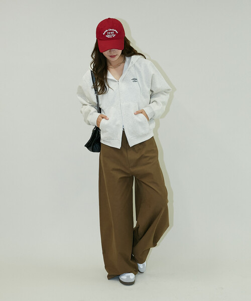 UMBRO × PUBLUX/アンブロ ワンポイント 刺繍 ジップパーカー 限定展開