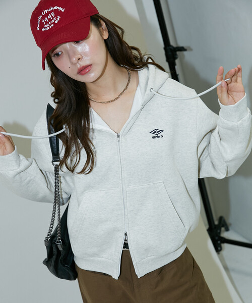 UMBRO × PUBLUX/アンブロ ワンポイント 刺繍 ジップパーカー 限定展開