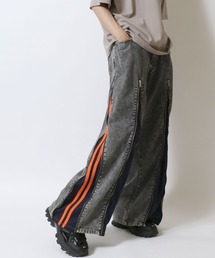 SITRY | Remake Like Denim Pants/リメイク風 ジーンズ×ジャージ デニムパンツ ワイドデニムパンツ(デニムパンツ)