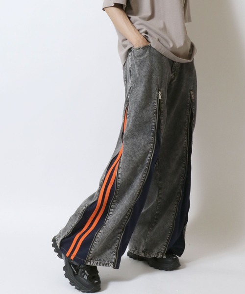 セール】Remake Like Denim Pants/リメイク風 ジーンズ×ジャージ