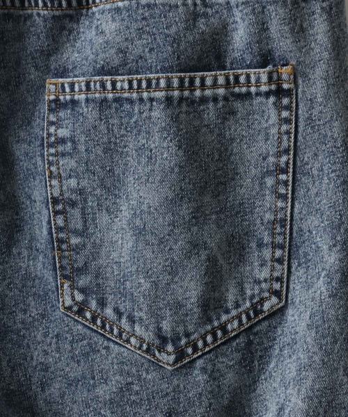 SITRY（シトリー）の「Remake Like Denim Pants/リメイク風 ジーンズ×ジャージ デニムパンツ ワイドデニムパンツ（デニムパンツ・メンズ・ブルー系その他/ブラック系その他/ブラック系その他2・M/L）」の15枚目の写真