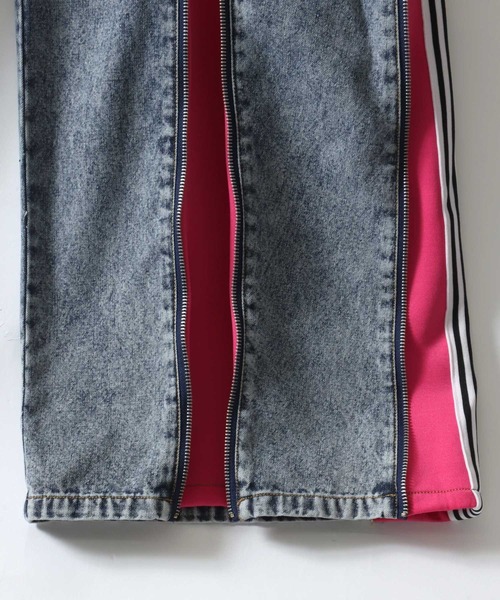 SITRY（シトリー）の「Remake Like Denim Pants/リメイク風 ジーンズ×ジャージ デニムパンツ ワイドデニムパンツ（デニムパンツ・メンズ・ブルー系その他/ブラック系その他/ブラック系その他2・M/L）」の13枚目の写真