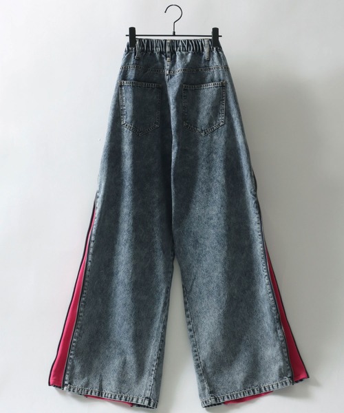 SITRY（シトリー）の「Remake Like Denim Pants/リメイク風 ジーンズ×ジャージ デニムパンツ ワイドデニムパンツ（デニムパンツ・メンズ・ブルー系その他/ブラック系その他/ブラック系その他2・M/L）」の21枚目の写真