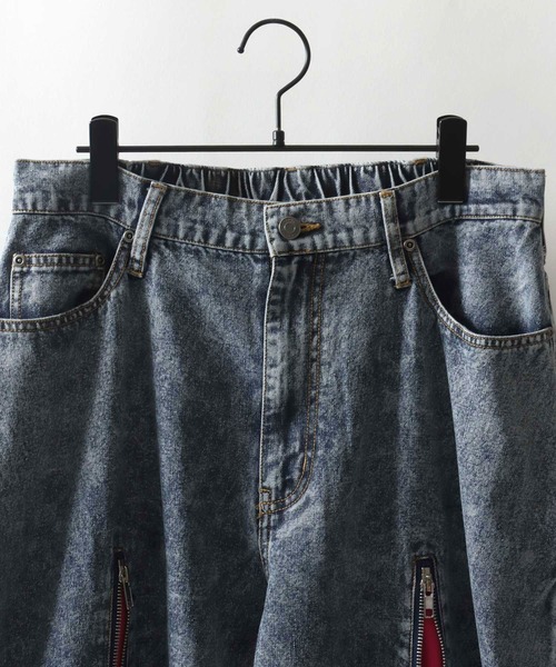 SITRY（シトリー）の「Remake Like Denim Pants/リメイク風 ジーンズ×ジャージ デニムパンツ ワイドデニムパンツ（デニムパンツ・メンズ・ブルー系その他/ブラック系その他/ブラック系その他2・M/L）」の19枚目の写真