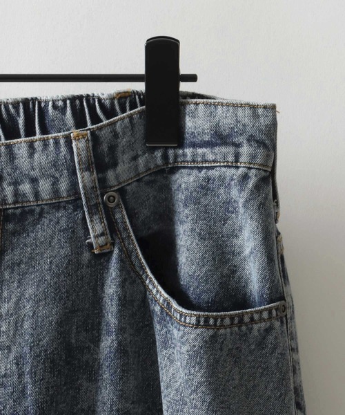 SITRY（シトリー）の「Remake Like Denim Pants/リメイク風 ジーンズ×ジャージ デニムパンツ ワイドデニムパンツ（デニムパンツ・メンズ・ブルー系その他/ブラック系その他/ブラック系その他2・M/L）」の17枚目の写真