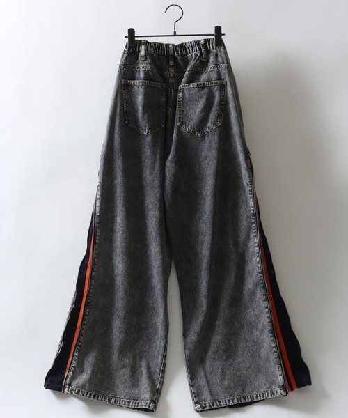 SITRY（シトリー）の「Remake Like Denim Pants/リメイク風 ジーンズ×ジャージ デニムパンツ ワイドデニムパンツ（デニムパンツ・メンズ・ブルー系その他/ブラック系その他/ブラック系その他2・M/L）」の4枚目の写真