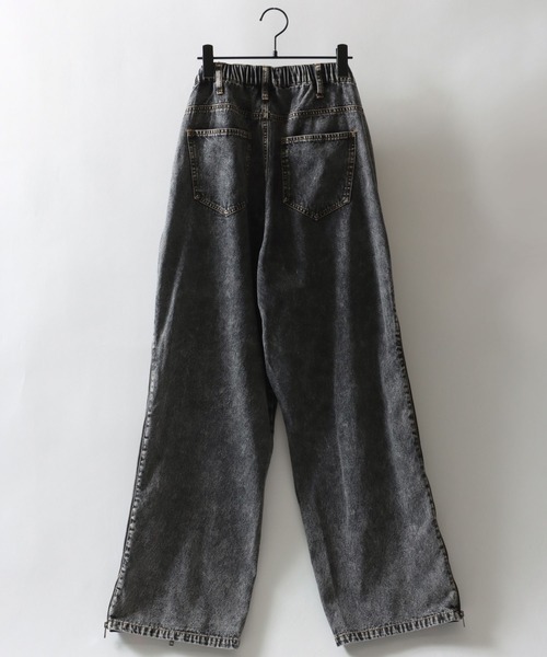 SITRY（シトリー）の「Remake Like Denim Pants/リメイク風 ジーンズ×ジャージ デニムパンツ ワイドデニムパンツ（デニムパンツ・メンズ・ブルー系その他/ブラック系その他/ブラック系その他2・M/L）」の5枚目の写真