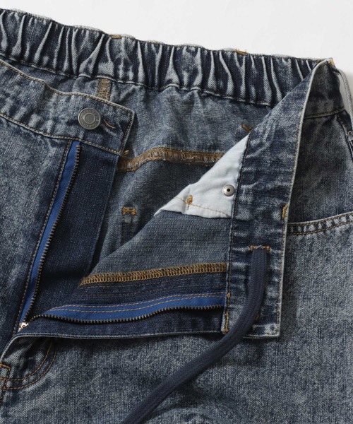 SITRY（シトリー）の「Remake Like Denim Pants/リメイク風 ジーンズ×ジャージ デニムパンツ ワイドデニムパンツ（デニムパンツ・メンズ・ブルー系その他/ブラック系その他/ブラック系その他2・M/L）」の16枚目の写真