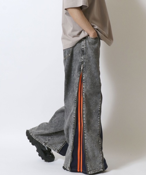 セール】Remake Like Denim Pants/リメイク風 ジーンズ×ジャージ