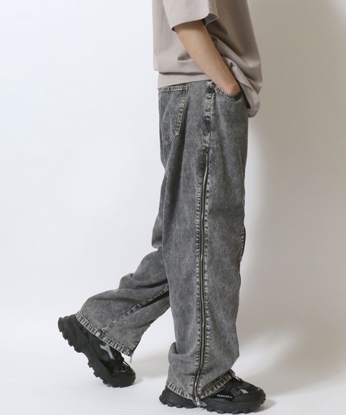 リメイクデニムパンツ セール】Remake Like Denim Pants/リメイク風 ジーンズ×ジャージ