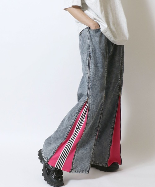 リメイクジーンズ セール】Remake Like Denim Pants/リメイク風 ジーンズ×ジャージ