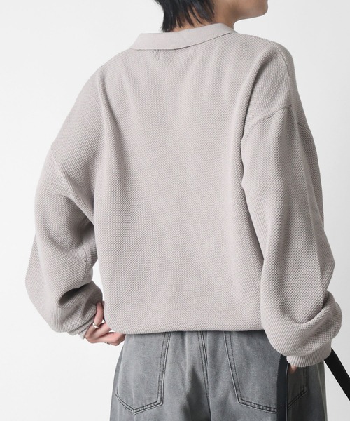 Confirm(コンファーム)の「スキッパー ベーシックニット メンズ レディース ユニセックス(ニット/セーター・メンズ・ベージュ/ブルー/ブラック・M/L)」の12枚目の写真