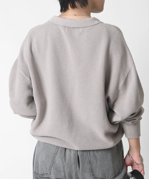 Confirm(コンファーム)の「スキッパー ベーシックニット メンズ レディース ユニセックス(ニット/セーター・メンズ・ベージュ/ブルー/ブラック・M/L)」の14枚目の写真