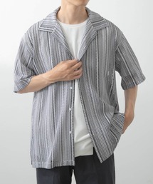 ITEMS URBANRESEARCH | マルチストライプレースオープンカラーショートスリーブシャツ(シャツ/ブラウス)