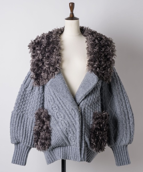 TEN by LA BELLE ETUDE】ニッティングパターン×ファーニットライダース